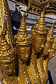 Bangkok Grand Palace, the Wat Phra Keow (temple of the Emerald Buddha), five headed snake guardian on the stairs of the Phra Mondop library. 